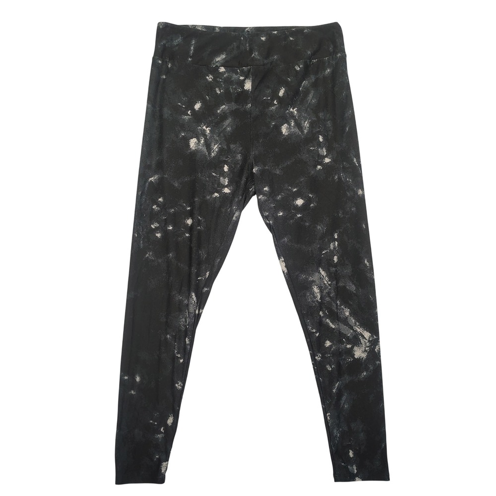 LuLaRoe Leggings Womens TC2 Black White Distressed Tie Dye Polyester Spandex